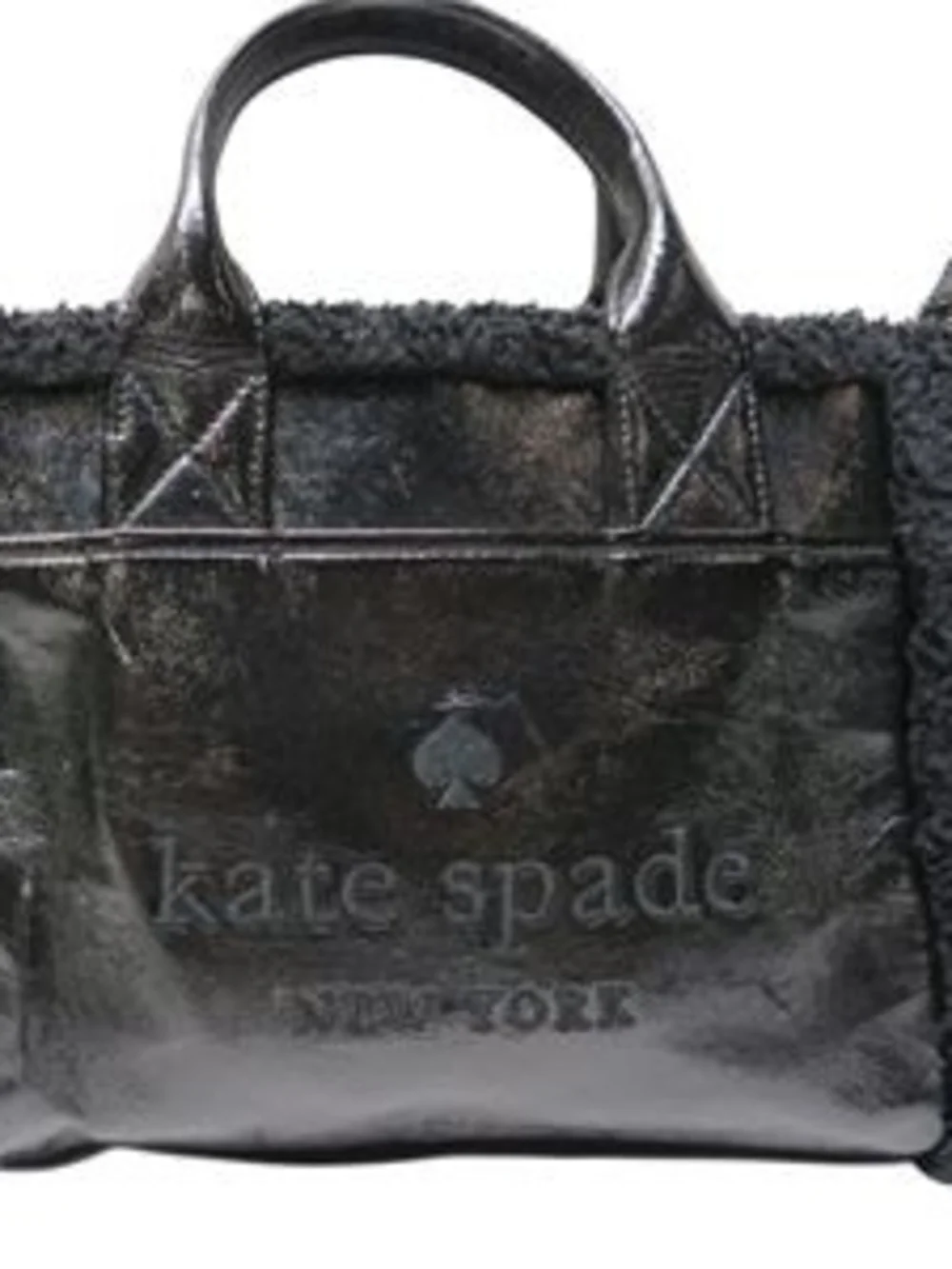 Kate Spade Black Tote Bag with Shearling Trim